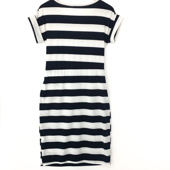Palinda Striped Short Sleeve Pencil Dress w/ Belt (M) - Picture 9 of 16